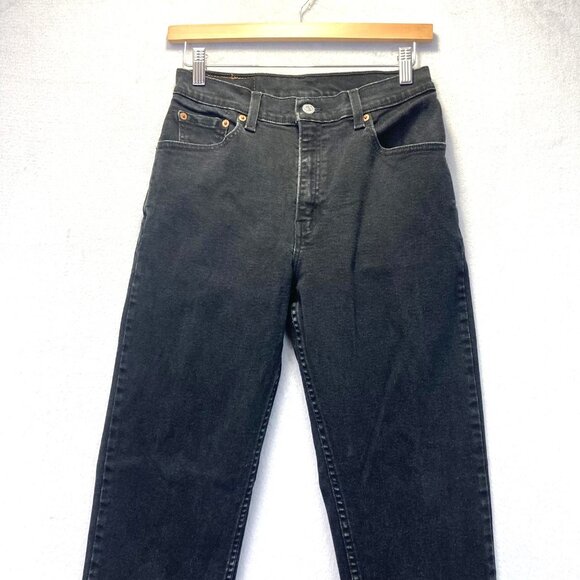 Vintage Y2K Levis 550 Jeans Womens 8 Black High Rise Relaxed Fit Tapered Retro - Picture 2 of 14